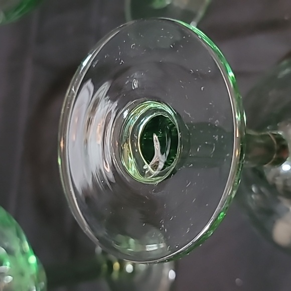 Bobby Flay Hand-Blown Etched Margarita Glasses GREEN SET Of 3 EUC - Picture 5 of 10